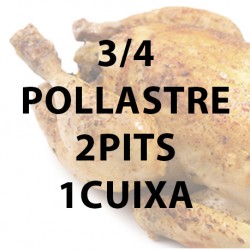3/4 Pollastre a l'ast - 2 pits + 1 cuixa